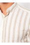 Фото #7 товара Regular Fit Uzun Kollu Çizgili Keten Karışımlı Erkek Gömlek