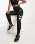 Hummel – Legacy – Leggings in Schwarz mit hohem Bund