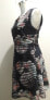 Фото #5 товара AX Paris Women's Printed Scoop Neck V Back Mesh Fit Flare Dress Black Multi 12
