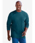 ფოტო #1 პროდუქტის Big & Tall by KingSize Heavyweight Crewneck Long-Sleeve Pocket T-Shirt