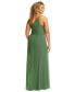 Фото #2 товара Plus Size Skinny One-Shoulder Trumpet Gown with Front Slit