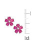 Lab-Grown Ruby (3-1/8 ct. t.w.) & Diamond Accent Flower Stud Earrings in Sterling Silver