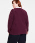 Фото #4 товара Plus Size Dolman-Sleeve Crewneck Sweater, Created for Macy's