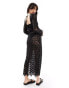 Фото #3 товара Iisla & Bird Premium maxi crochet beach dress in black