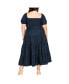 Фото #3 товара Plus Size Puffed Sleeve Maxi Dress