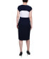 Фото #5 товара Women's 3/4 Sleeve Colorblocked Dress, 2 Piece Set