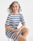 Фото #3 товара Women's Printed Boat-Neck Elbow Sleeve Dress, Created for Macy's