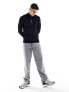 ONLY & SONS 1/4 zip knitted jumper in navy