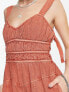 Free People ruched detail crinkle jumpsuit in cinnamon