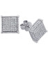 ფოტო #1 პროდუქტის Cubic Zirconia Square Cluster Stud Earrings in Sterling Silver