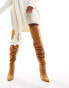 Фото #3 товара ASOS DESIGN Kingdom heeled ruched over the knee boots in tan
