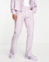 Фото #1 товара ASOS DESIGN smart co-ord skinny flare trousers in lilac crinkle