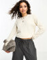 Vero Moda Petite round neck jumper in cream