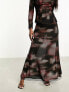 Amy Lynn heatwave maxi skirt with net overlay in black co-ord