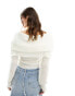 COLLUSION multi-wear knitted jumper top with distressing in ecru