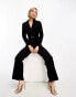 & Other Stories velvet wide leg jumpsuit in black 34 - фото #6