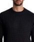 Men's Textured Long Sleeve Crew Neck Sweater