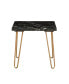 Telestis End Table in Black Marble & Gold