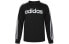adidas E 3S Crew FL 三条纹加绒圆领套头卫衣 亚版 冬季 男款 黑色 / Худи Adidas E 3S Crew FL