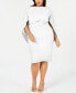 ფოტო #1 პროდუქტის Plus Size Ruched Cape Dress