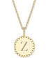 ფოტო #1 პროდუქტის Initial Medallion Pendant Necklace in 14k Gold-Plated Sterling Silver, 18"