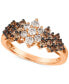 ფოტო #1 პროდუქტის Chocolate Ombré Diamond Cluster Ring (1 ct. t.w.) in 14k Rose Gold, White Gold or Yellow Gold