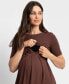 ფოტო #3 პროდუქტის Women's Nursing Pleat Detail Dress