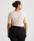 ფოტო #2 პროდუქტის Plus Size Cotton-Blend Boatneck Top