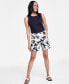 Фото #1 товара Women's Printed Mid-Rise Bermuda Shorts, Created for Macy's