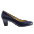 Фото #1 товара Trotters Penelope T1355-427 Womens Blue Wide Leather Pumps Heels Shoes 6