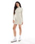 Calvin Klein Jeans Slim Ribbed Cotton Jumper Dress in Pelican