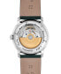 ფოტო #3 პროდუქტის Men's Swiss Automatic Classics Heartbeat Moonphase Green Leather Strap Watch 40mm