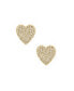 ფოტო #1 პროდუქტის 18K Gold Plated Pave Crystal Heart Large Stud Earrings