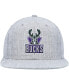 Men's Heather Gray Milwaukee Bucks Hardwood Classics 2.0 Snapback Hat - фото #2