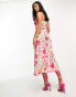 Forever New Petite slip midi dress in pink and red floral Rosa und Rot, 32 - фото #2