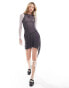 Фото #2 товара COLLUSION double layer mini dress with asymmetric hem in grey