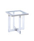 Silver Stainless Steel With Acrylic Frame Clear Glass Top End Table