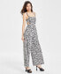 Фото #2 товара Women's Printed Cutout Jumpsuit, Created for Macy's