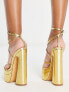 Ego Whole Life platform heel strappy sandals in gold
