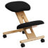 Mobile Wooden Ergonomic Kneeling Chair In Black Fabric