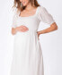 ფოტო #2 პროდუქტის Women's Shirred Maternity Maxi Dress, Including Petites Sizing