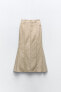 Фото #4 товара Длинная юбка из ткани с эффектом потертости ZARA