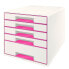 LEITZ Wow Desk Cube 5 Drawers 1 Large and 4 Small Buc Drawers