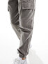 Фото #3 товара ASOS DESIGN washed cargo trouser with cuff hem in stone