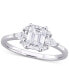 ფოტო #1 პროდუქტის Moissanite (1-3/8 ct. t.w.) Octagon-Cut Cluster Engagement Ring in Sterling Silver