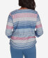 ფოტო #2 პროდუქტის Casual Fridays Women's Ruched Watercolor Crew Neck Top