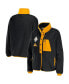 Фото #1 товара Women's Black Pittsburgh Steelers Polar Fleece Raglan Full-Snap Jacket