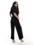 JDY Petite short sleeve pocket jumpsuit in black