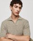 Men's Marbled Cotton Knit Polo Shirt