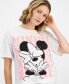 ფოტო #3 პროდუქტის Juniors' Minnie Mouse Graphic Crewneck T-Shirt